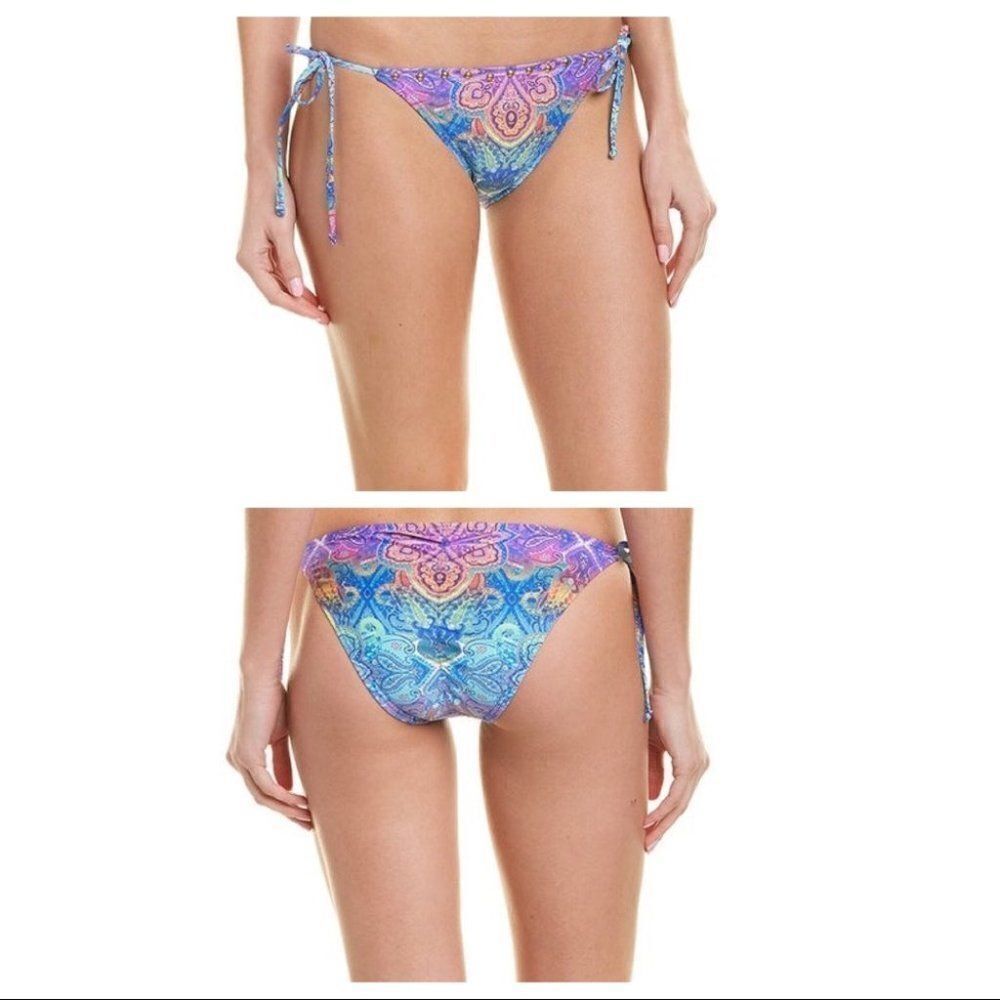 La Blanca Mandala tie dye bikini bottom side tie